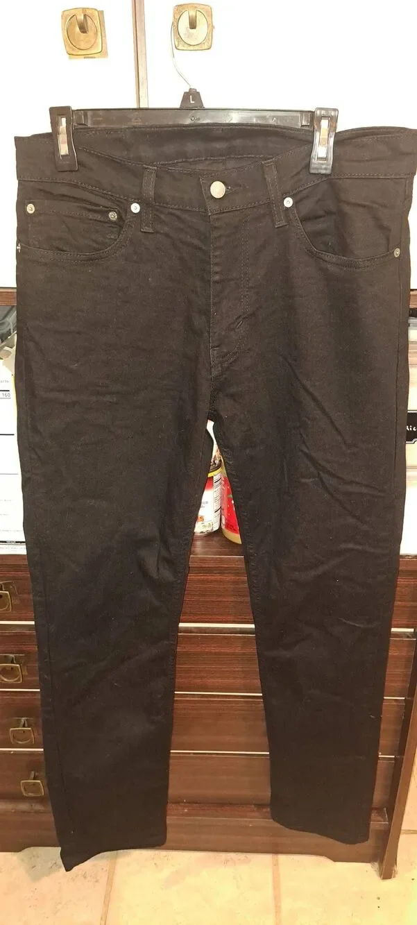 Levi’s 511 Men’s Slim Fit Jeans 34x32 Black Flex Stretch Denim New 04511-1907
